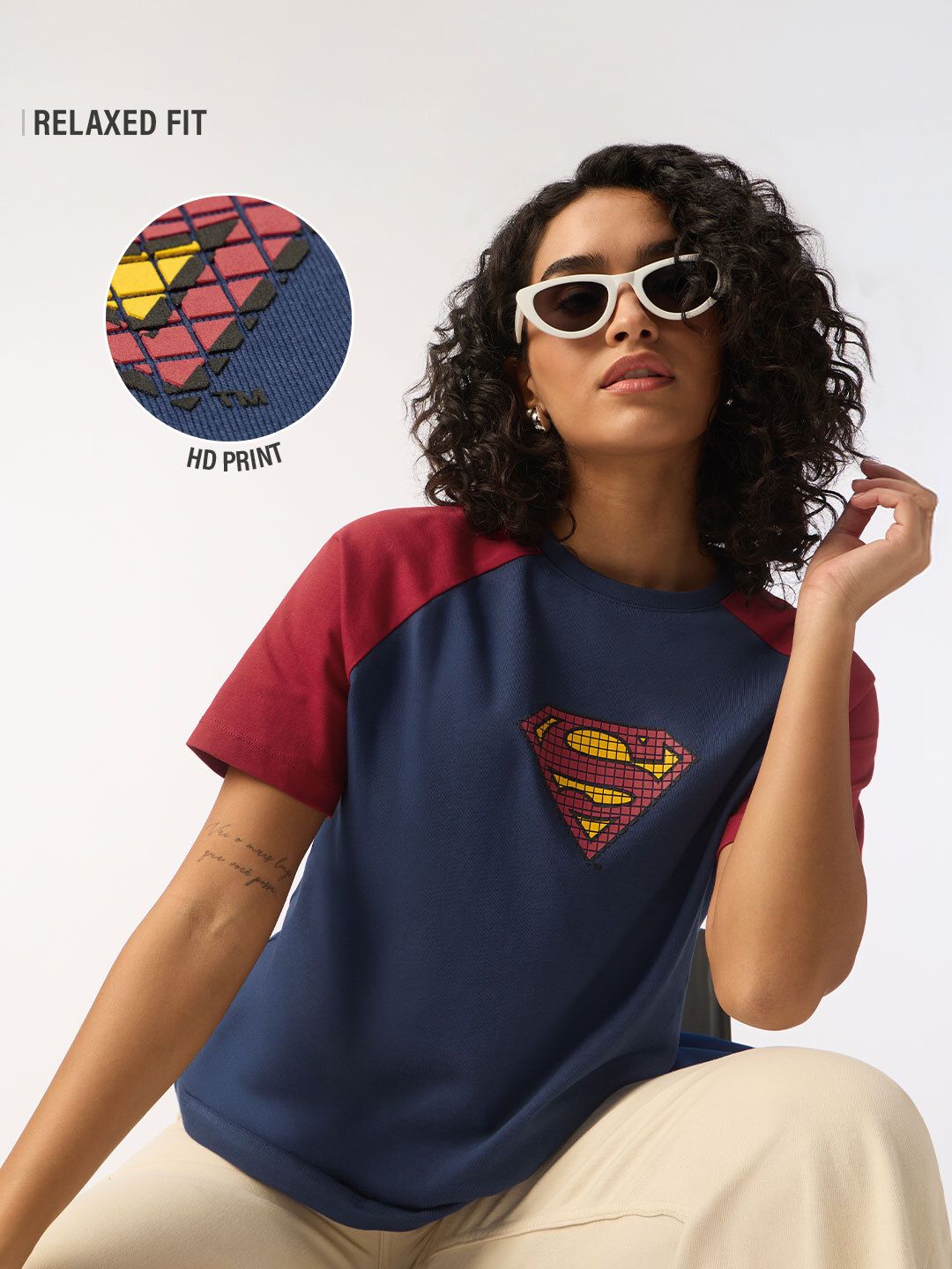 Superman: Retro Logo Women Relaxed Fit T-Shirts Online