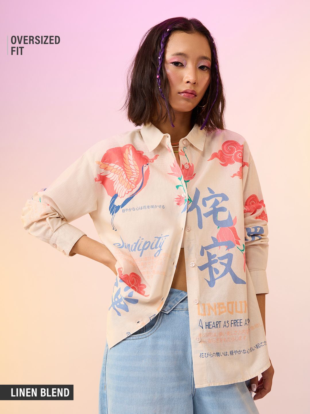 Cotton Linen Shirt: Unbound Women Boyfriend Shirts