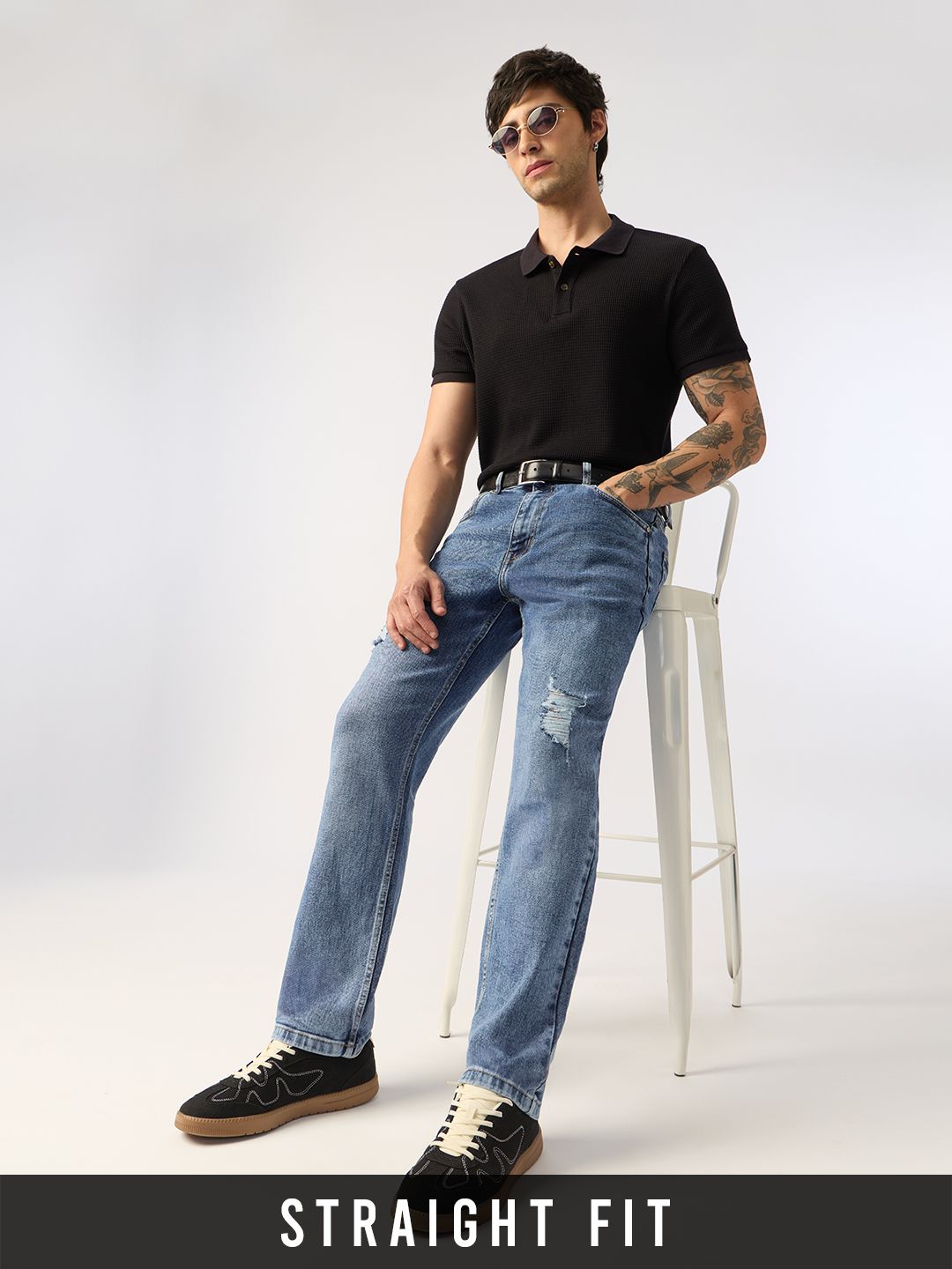 Staight-Fit Denim: Riviera Men Jeans Online