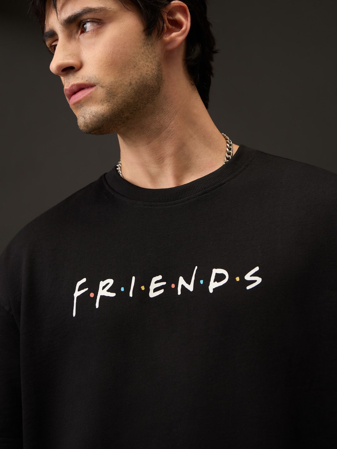 Buy Friends: Mischief Black Oversized T-shirt Online