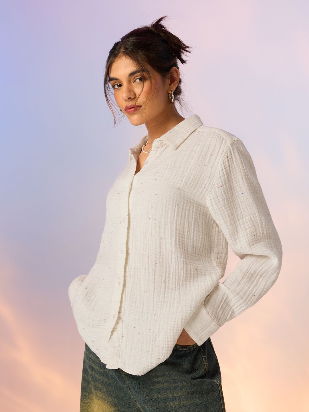 Textured Shirt: Pixie Dust Women Shirts Online