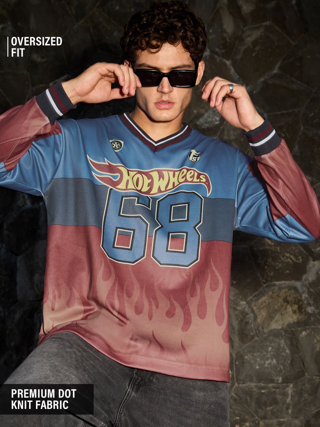 Buy Hot Wheels: Full Speed Men Oversized Full Sleeve T-Shirts Online