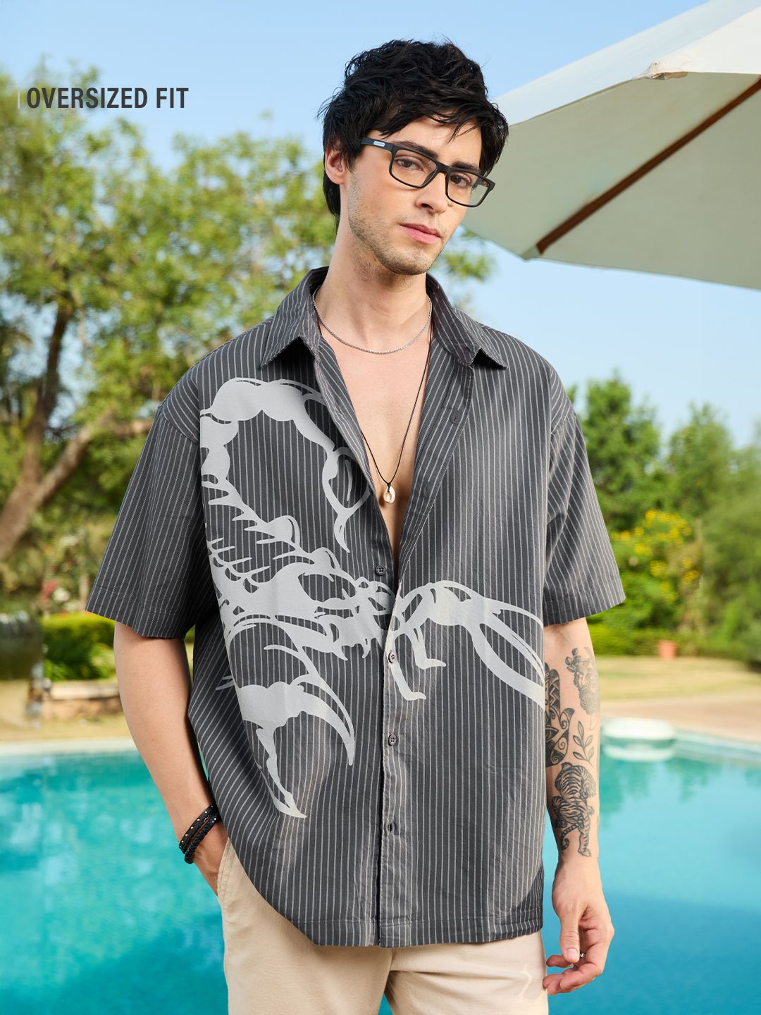 【極美品 英国製】Personal Effects / OVER SHIRT Buy Oversized Shirt: Scorpion Men Oversized Shirt Online