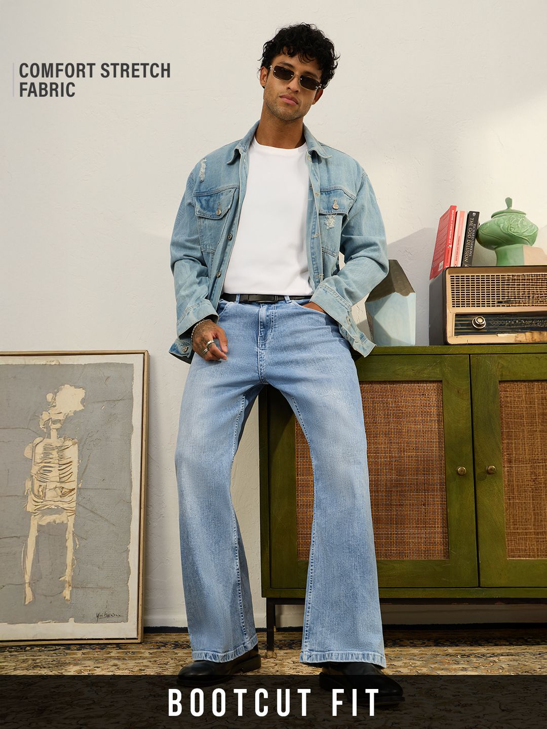 Ice Mist Men Bootcut Jeans by The Souled Store