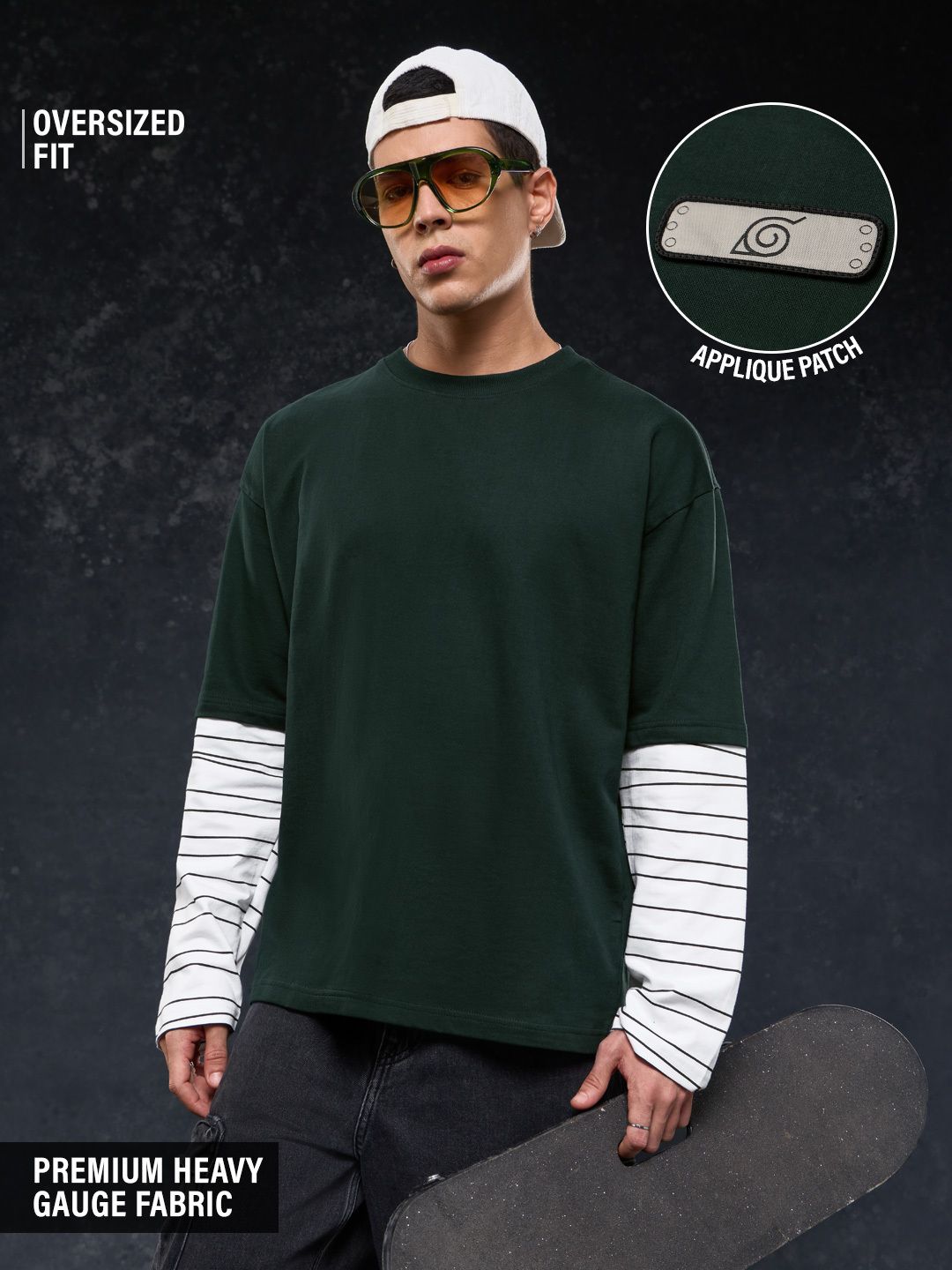 Naruto Shippuden: Rock Lee Oversized Full Sleeve T-Shirt (Men) · New
