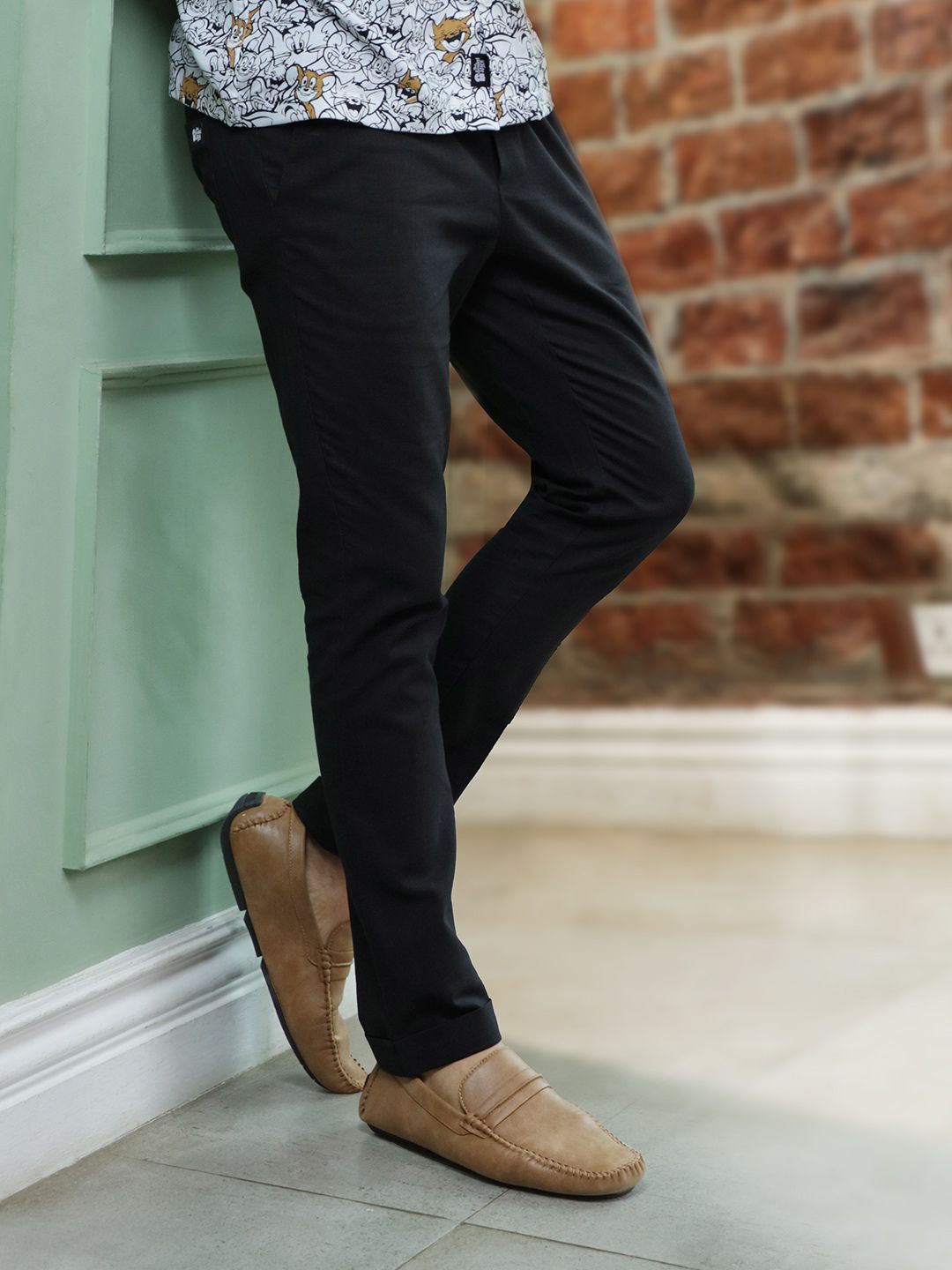 Solids: Black Men Cotton Pants | The Souled Store  