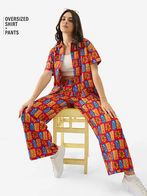 T-shirt and flared trousers set - Co ord Sets - Women