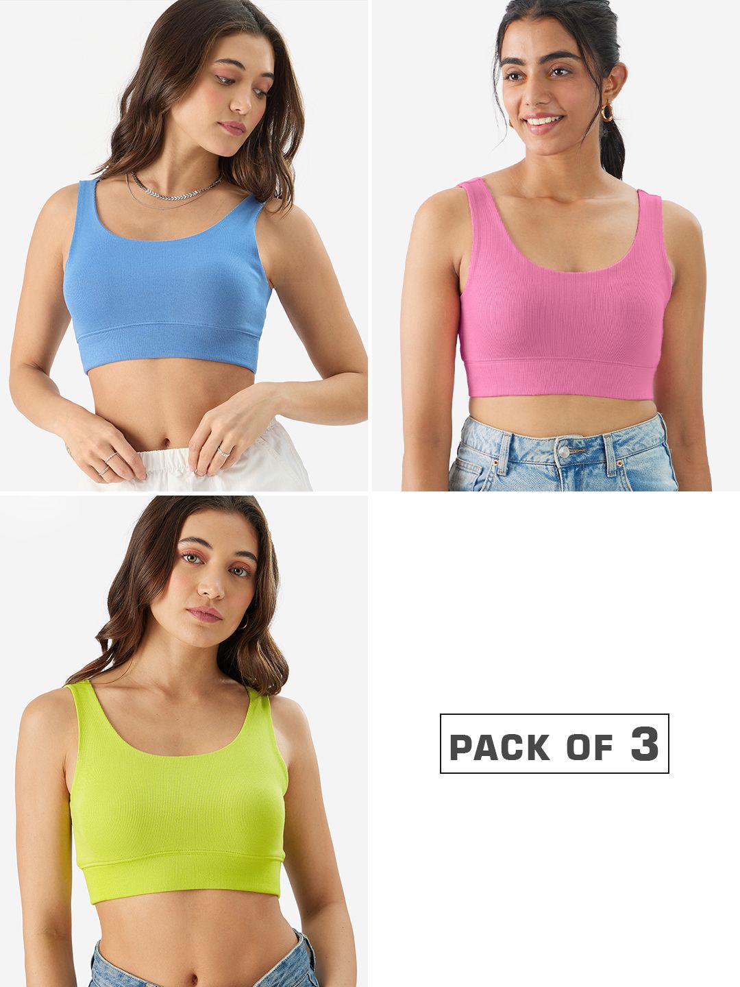 Bench Bralettes Bralettes: Tropicana (Pack of 3) Women Bralette online