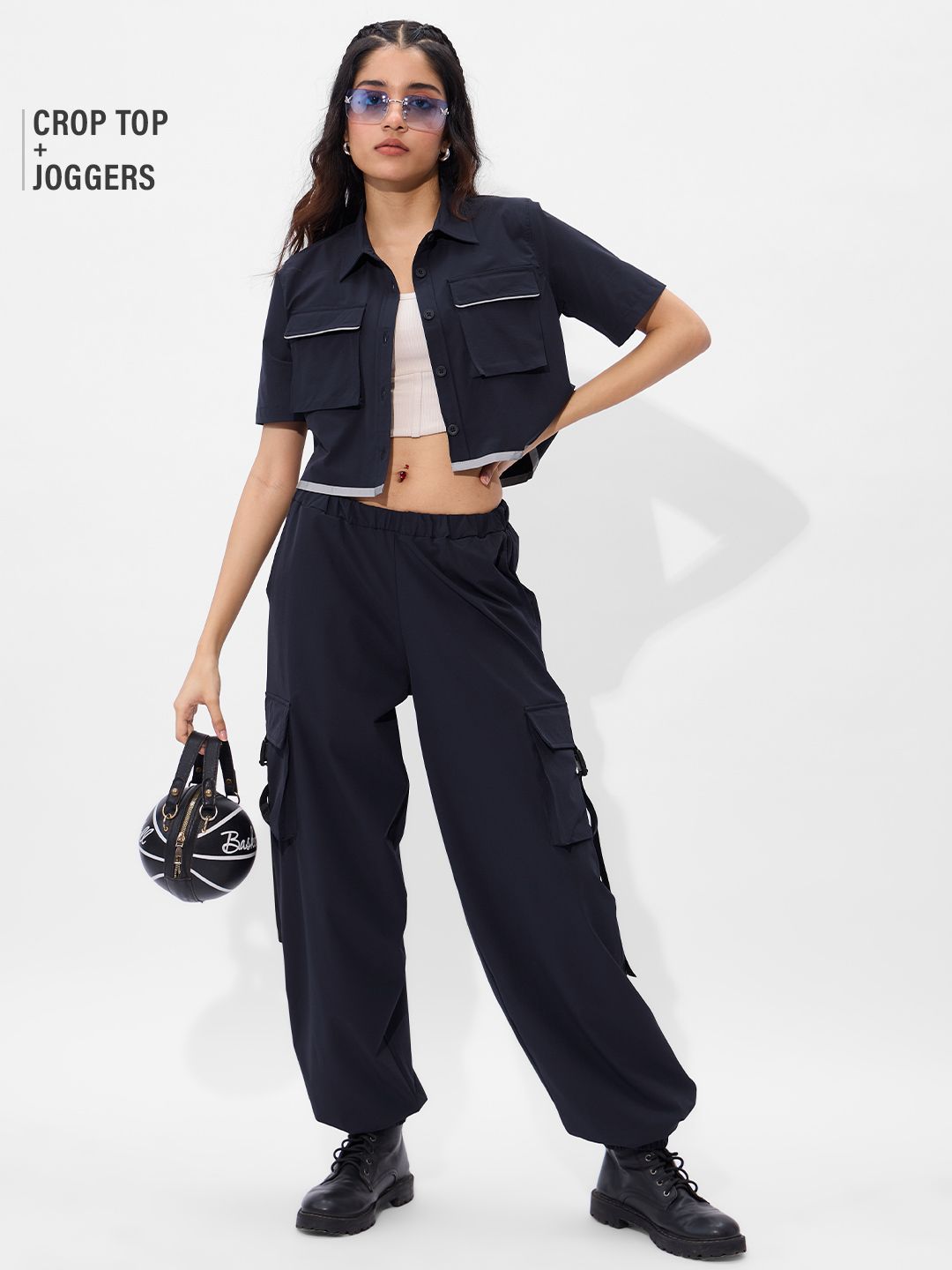 Solids: Classic Navy Set Women Co-ord Sets Online