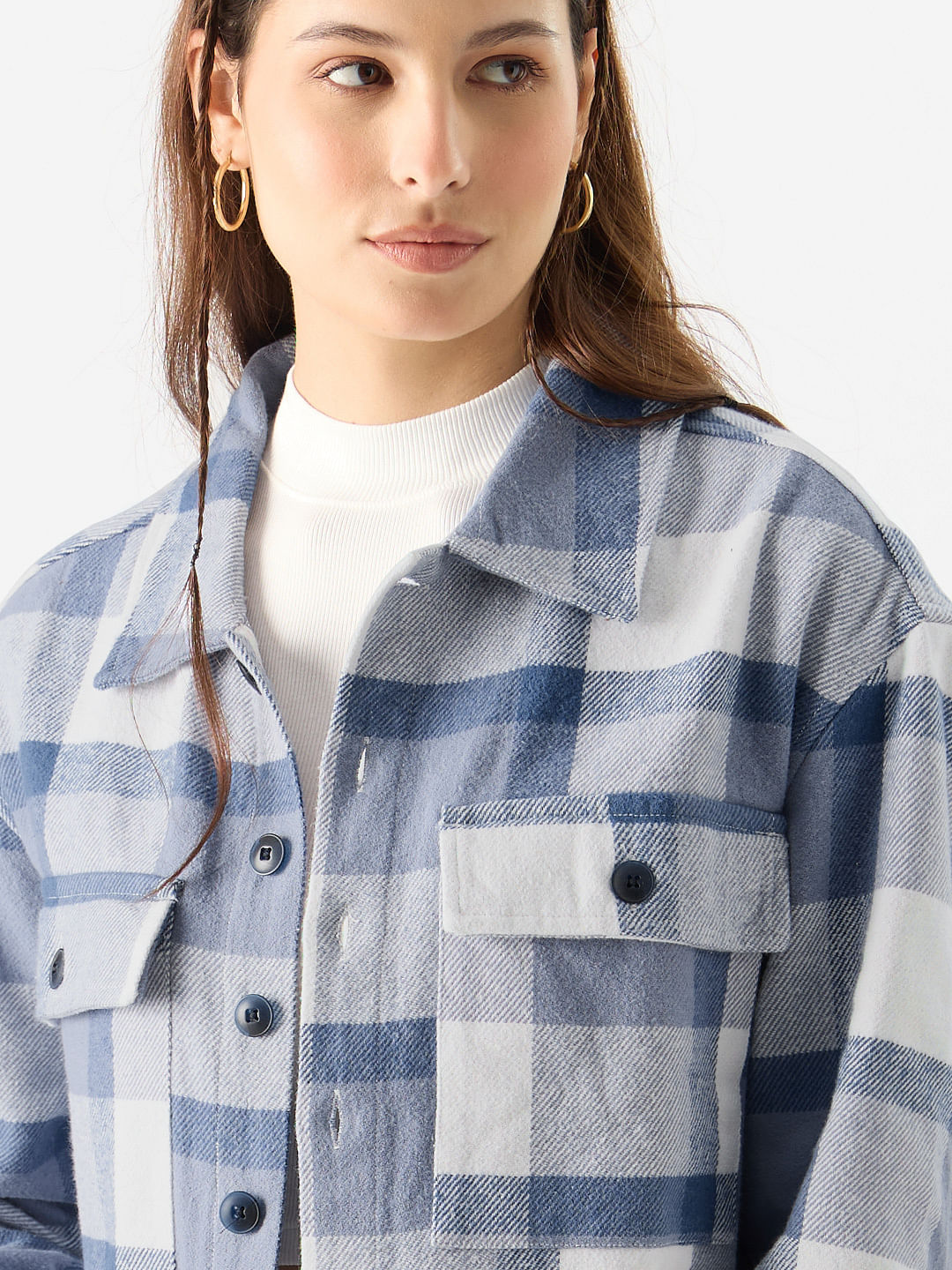 Buy TSS Originals: Grey Box Flannel Shacket Online