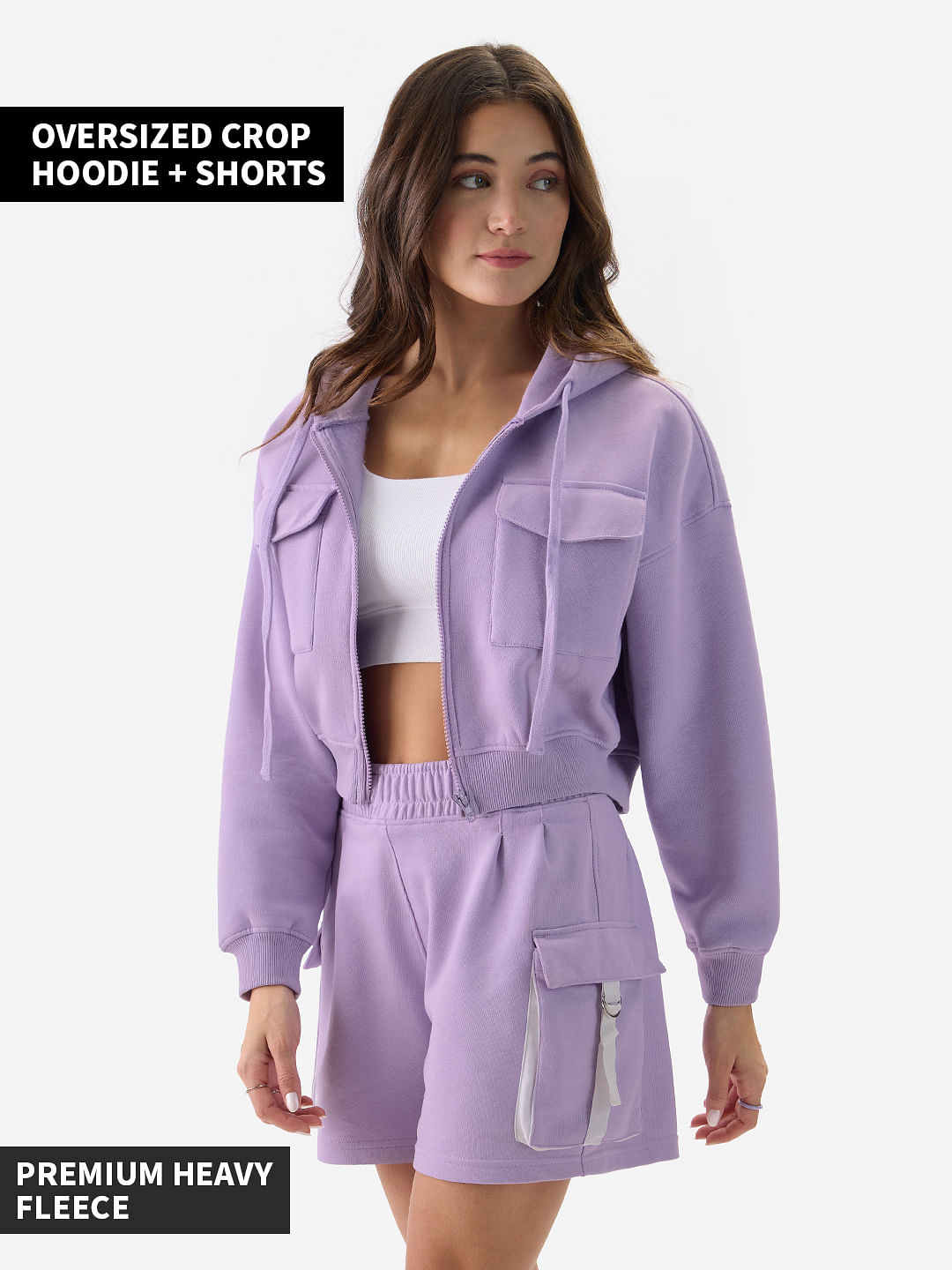 Womens Leggings & Oversized T-Shirt Co-ord Lilac Purple Seven Sisters –