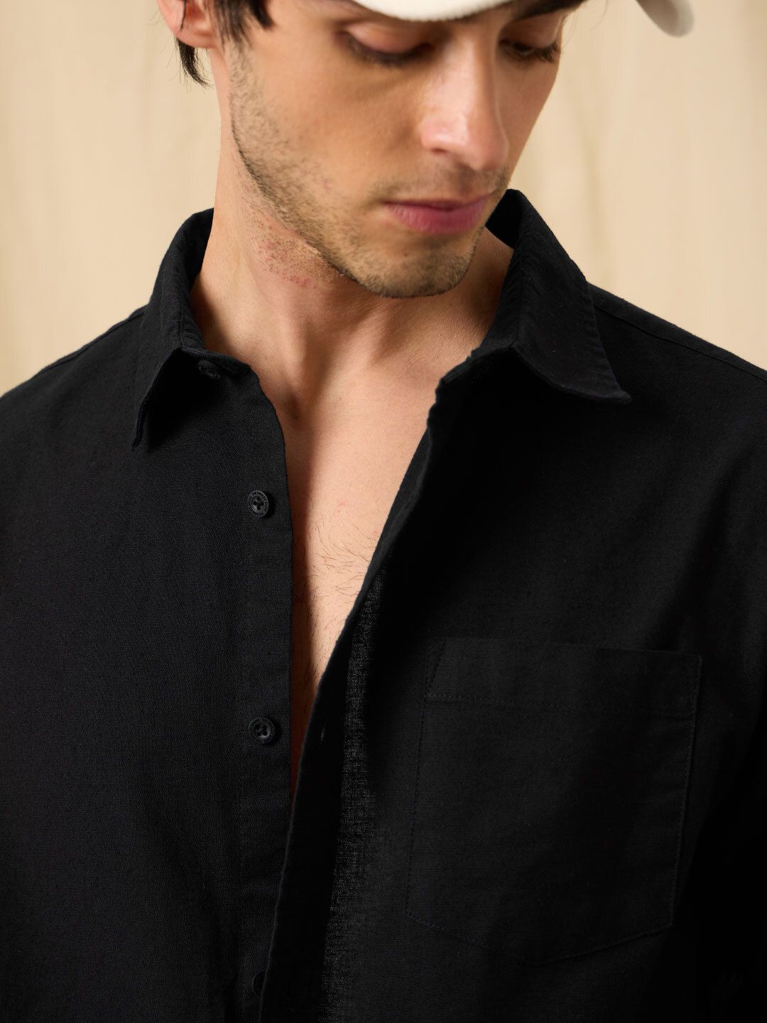 Men's Black Solid Casual Co-Ords Set