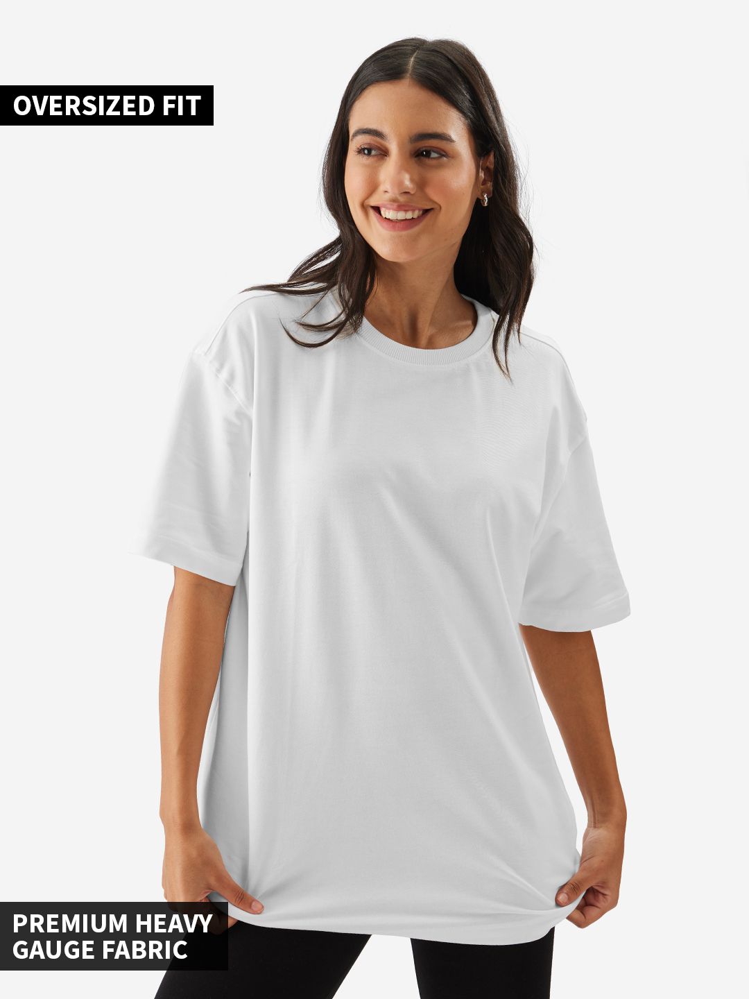 Buy Solids White Boyfriend Tshirt Online