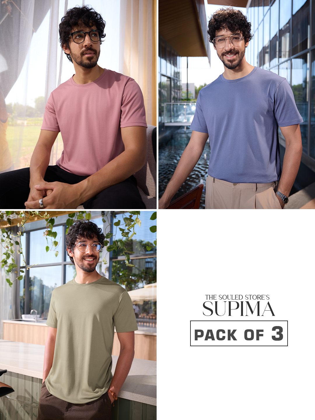 Supima: Earthen Ensemble (Pack of 3) Supima T-Shirts online